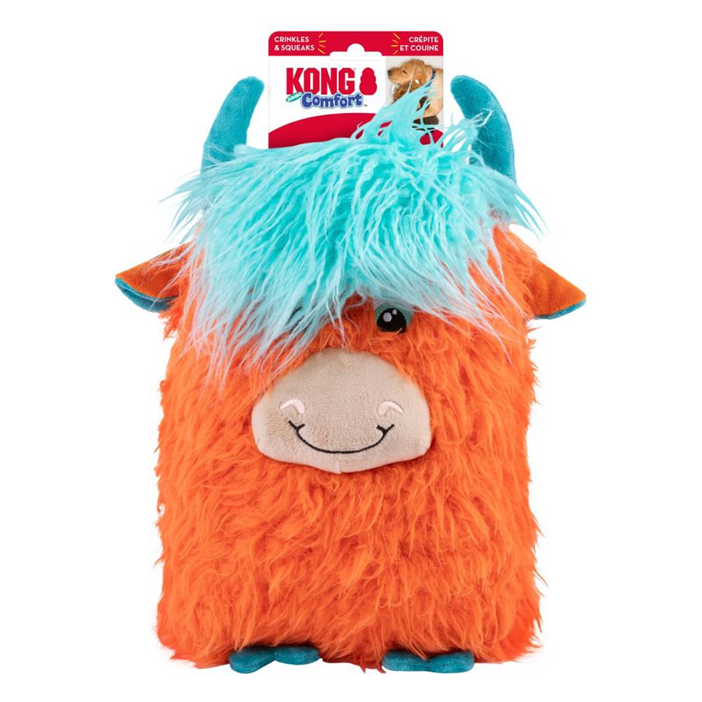 KONG Comfort Highland Cow Dog XLarge Toy Assorted Colors