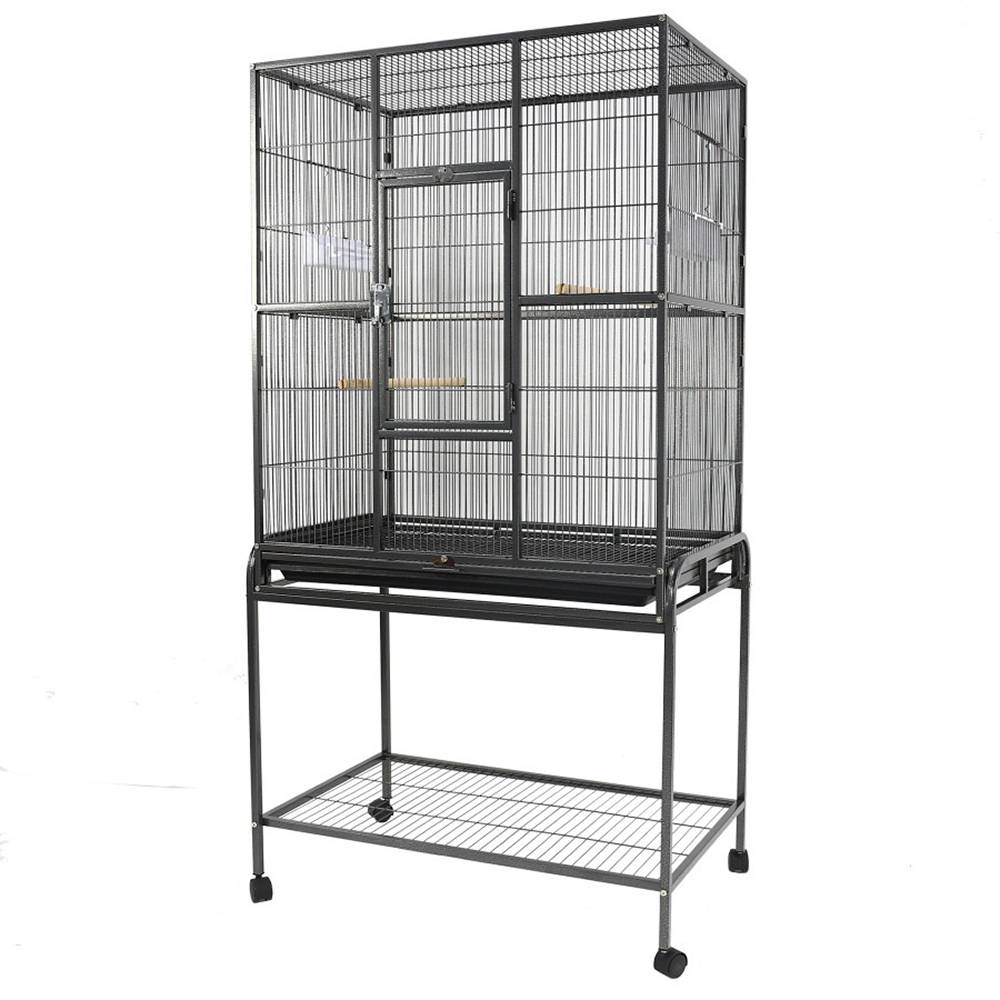 AE Flight Bird Cage with Rolling Stand Black