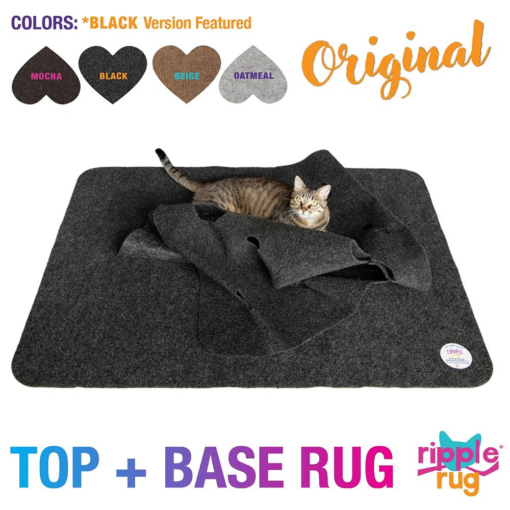 Snuggly Cat Ripple Rug Black Cat Play Area