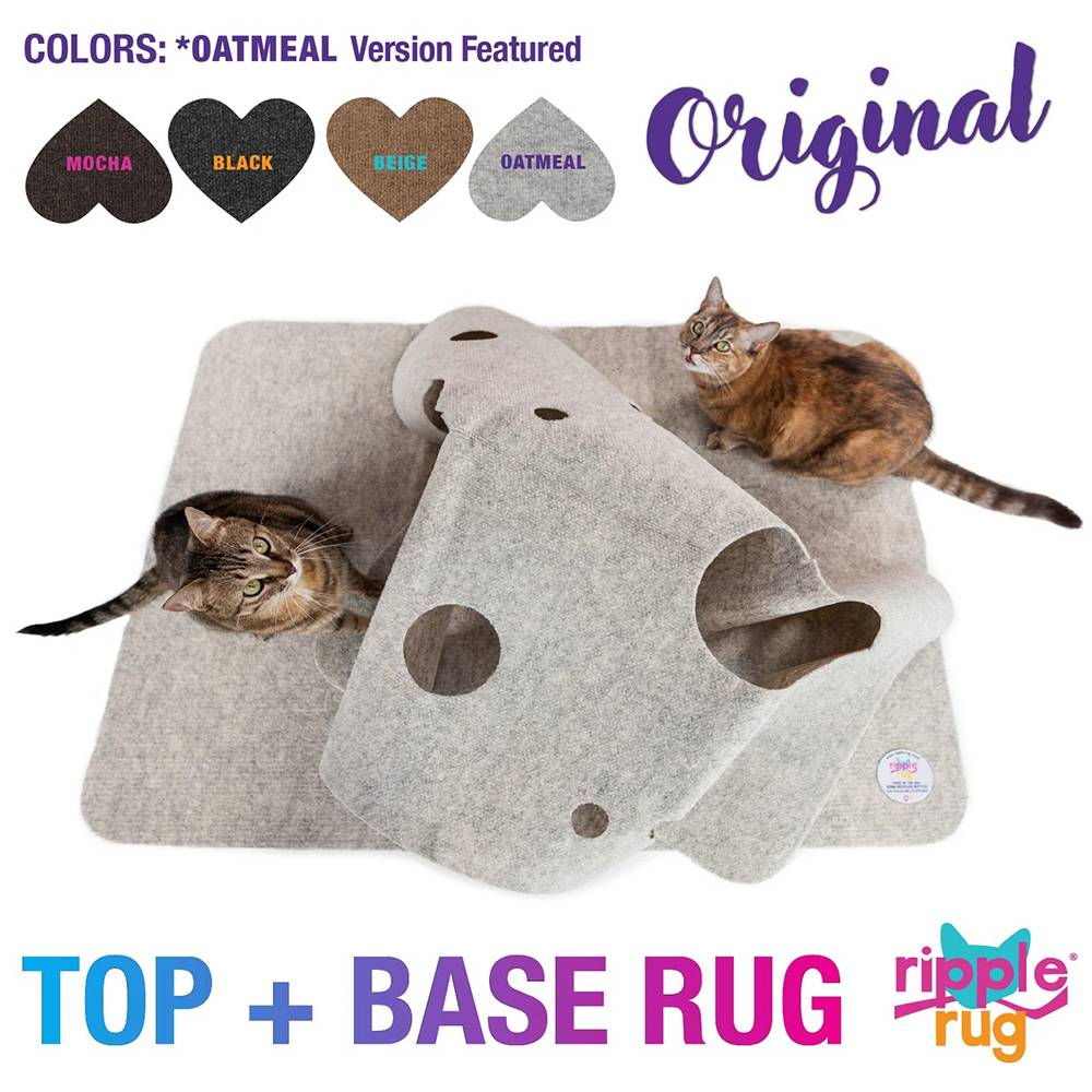 Snuggly Cat Ripple Rug Oatmeal Cat Play Area