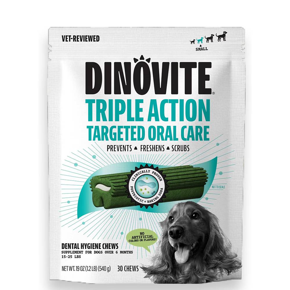 DinoVite Triple Action Oral Care Chews for Dogs Small