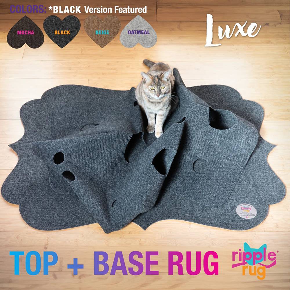 Snuggly Cat Ripple Rug Luxe Black Cat Play Area