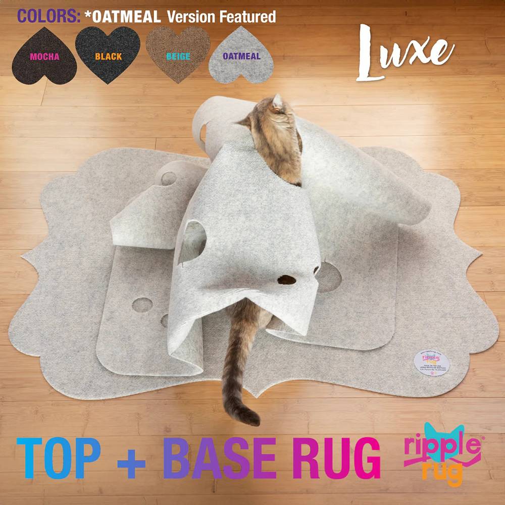 Snuggly Cat Ripple Rug Luxe Oatmeal Cat Play Area