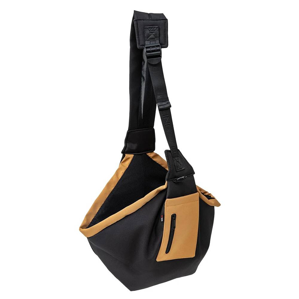Pet Carrier Canvas Sling Black and Camel for Dogs and Cats