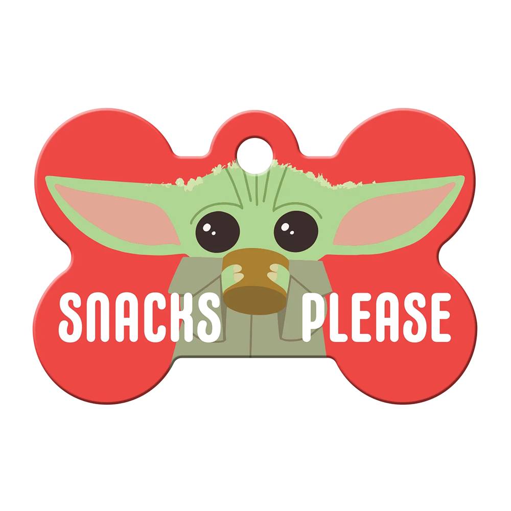 Engraved ID Tag Bone Star Wars Snacks Please Large