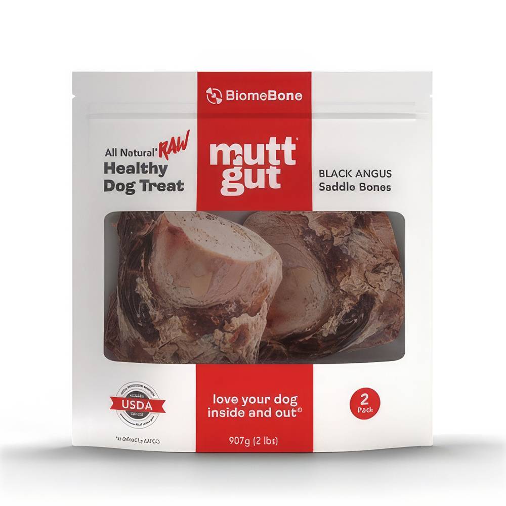 Mutt Gut Frozen Black Angus Saddle Bones 2 Pack
