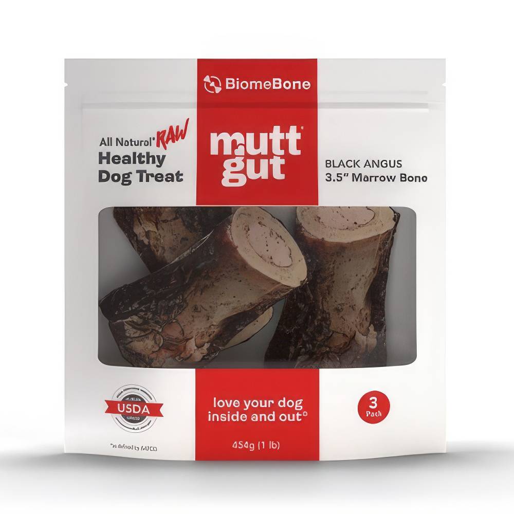 Mutt Gut Frozen Black Angus Beef 3.5 inch Marrow Bones 3 pk