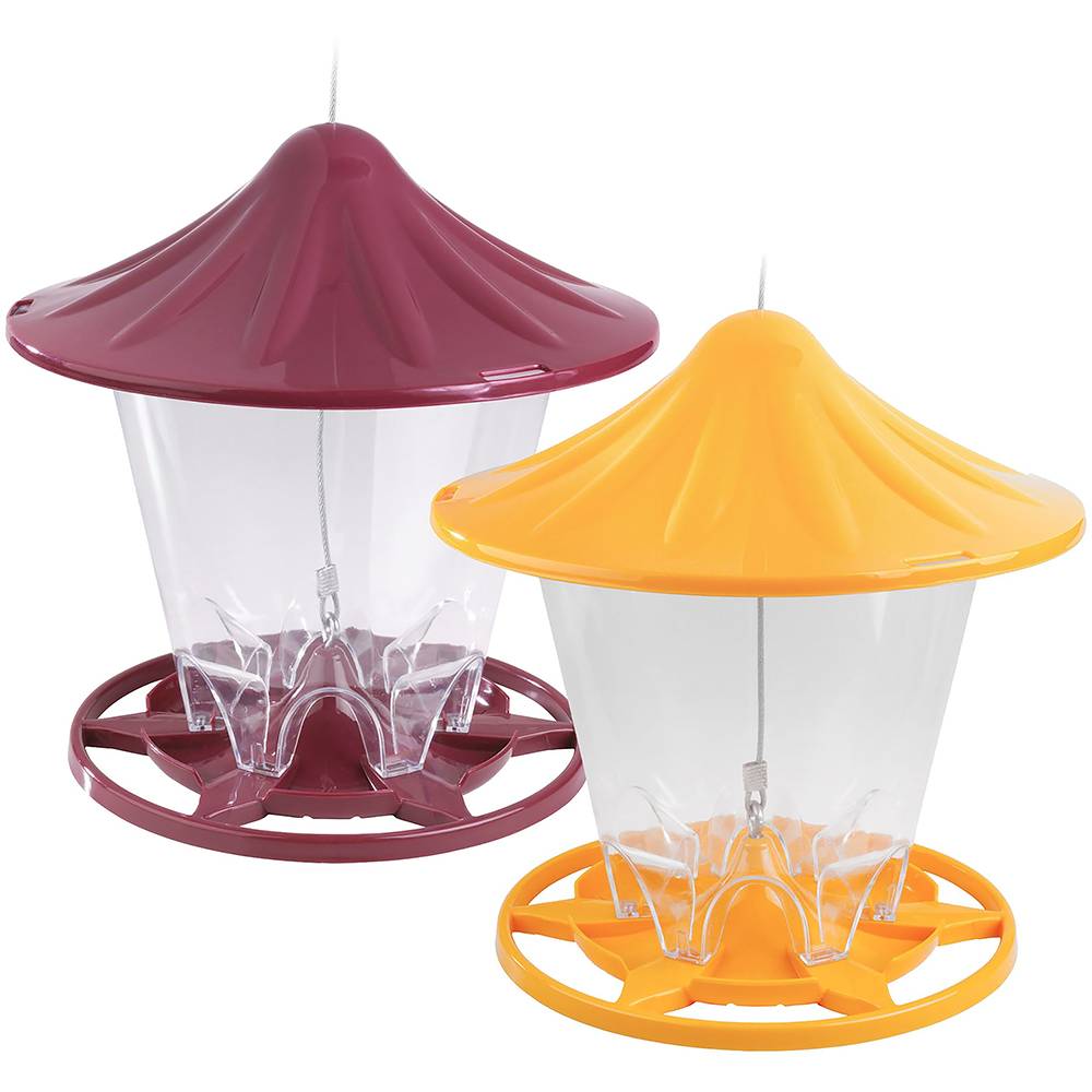 Classic Round Seed Bird Feeder 2.5Lb Maroon or Yellow