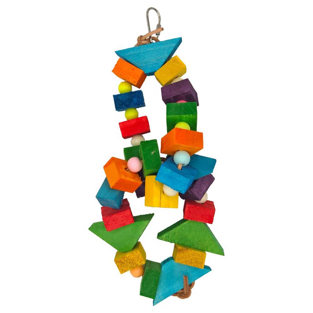 A & E Happy Beaks Blocks and Bead Hanging Small Bird Toy