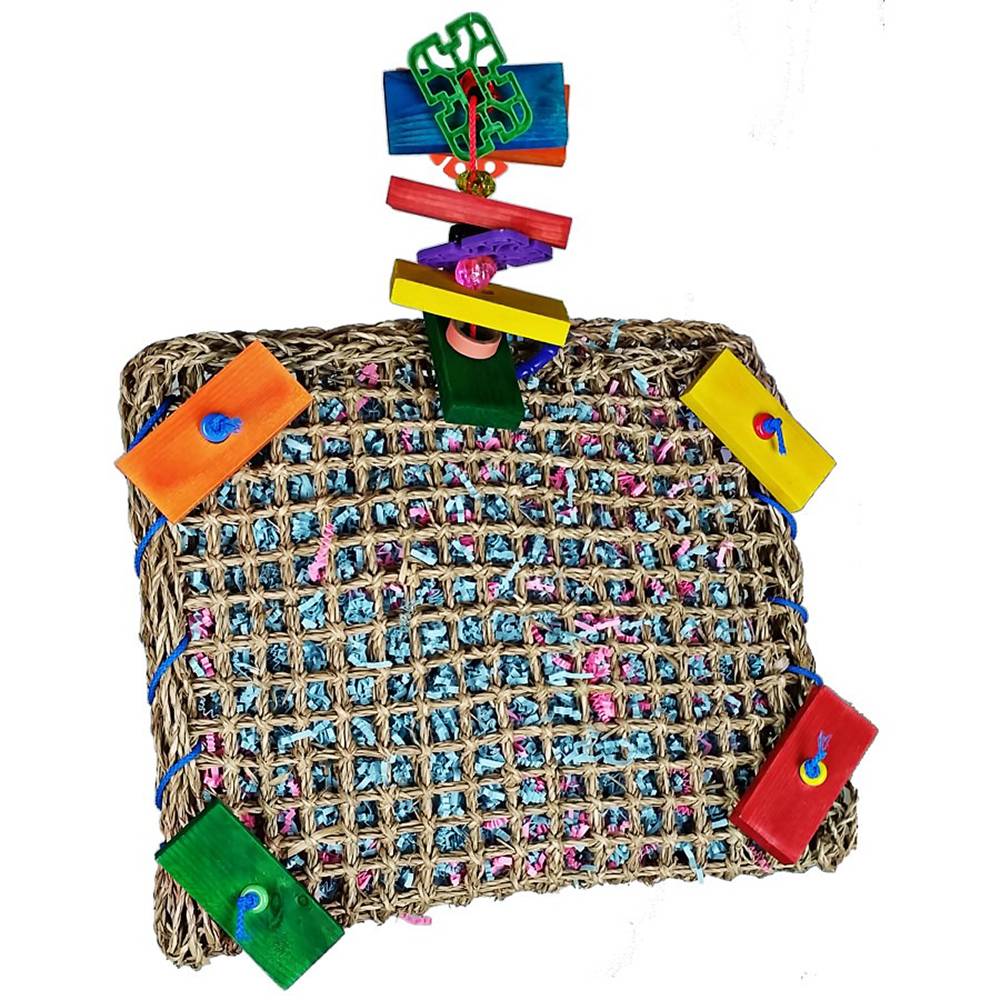 A & E Happy Beaks Vine Mat Forage Pouch Bird Toy Lg