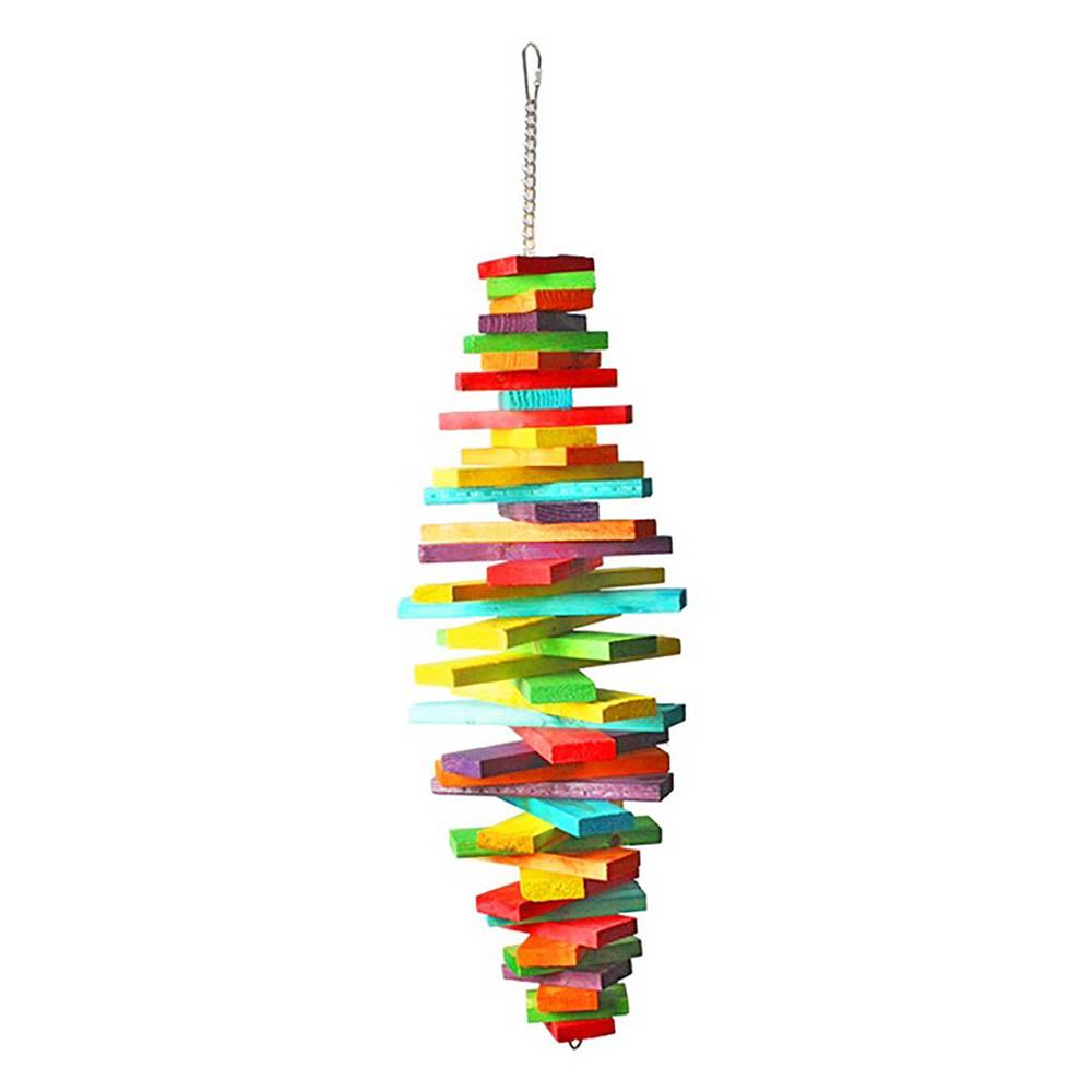 A & E Happy Beaks Sprial Blocks Bird Toy for Medium Birds