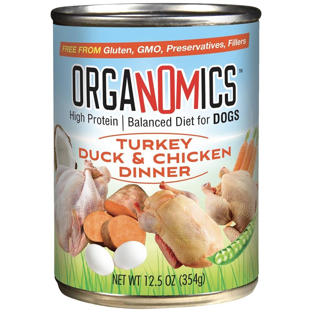 Organomics Dog Turkey Duck Chick Canned Dog Food 12-oz. each
