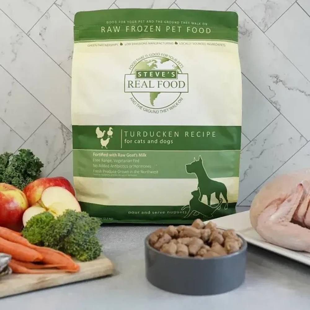 Steve's Real Dog Food Raw Frozen Turducken Recipe Nugget 5Lb