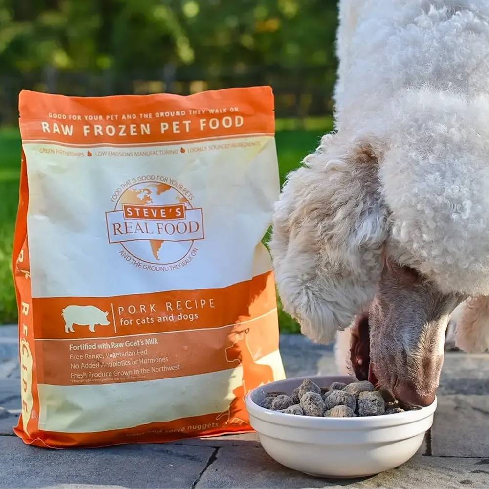 Steve's Real Dog Food Raw Frozen Pork Recipe Nuggets 5Lb