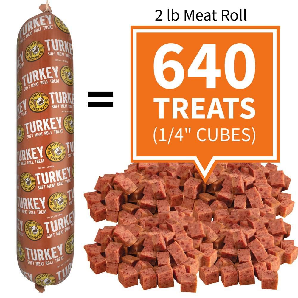 Happie Howie's Dog Turkey Soft Meat Treat Roll 2lb
