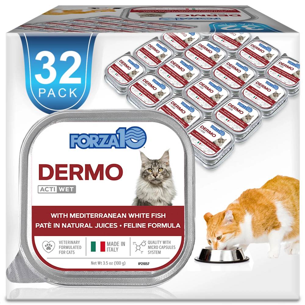 Forza10 Dermo Cat for Itchy Skin White Fish 3.5oz Case of 32