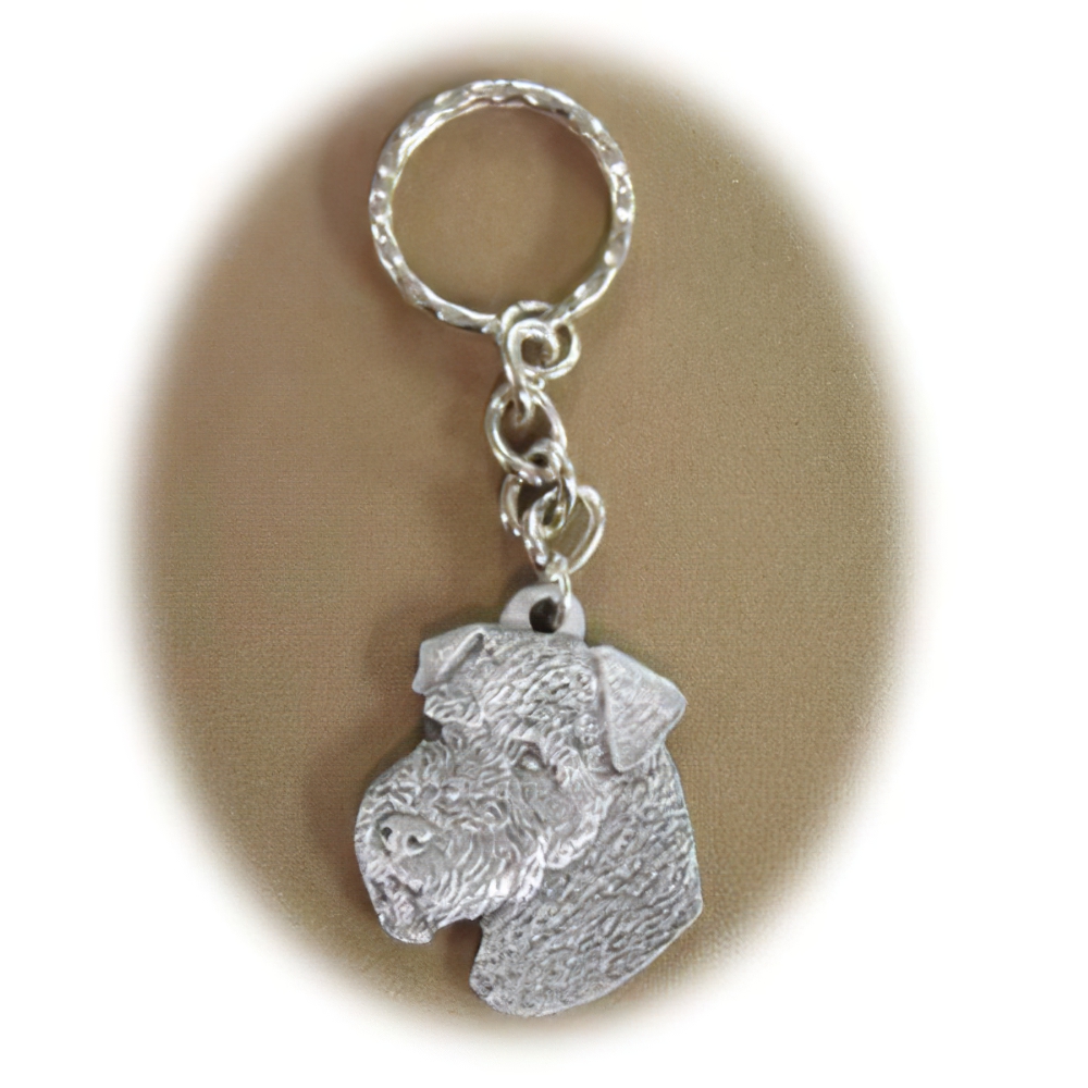 Pewter Key Chain I Love My Airedale