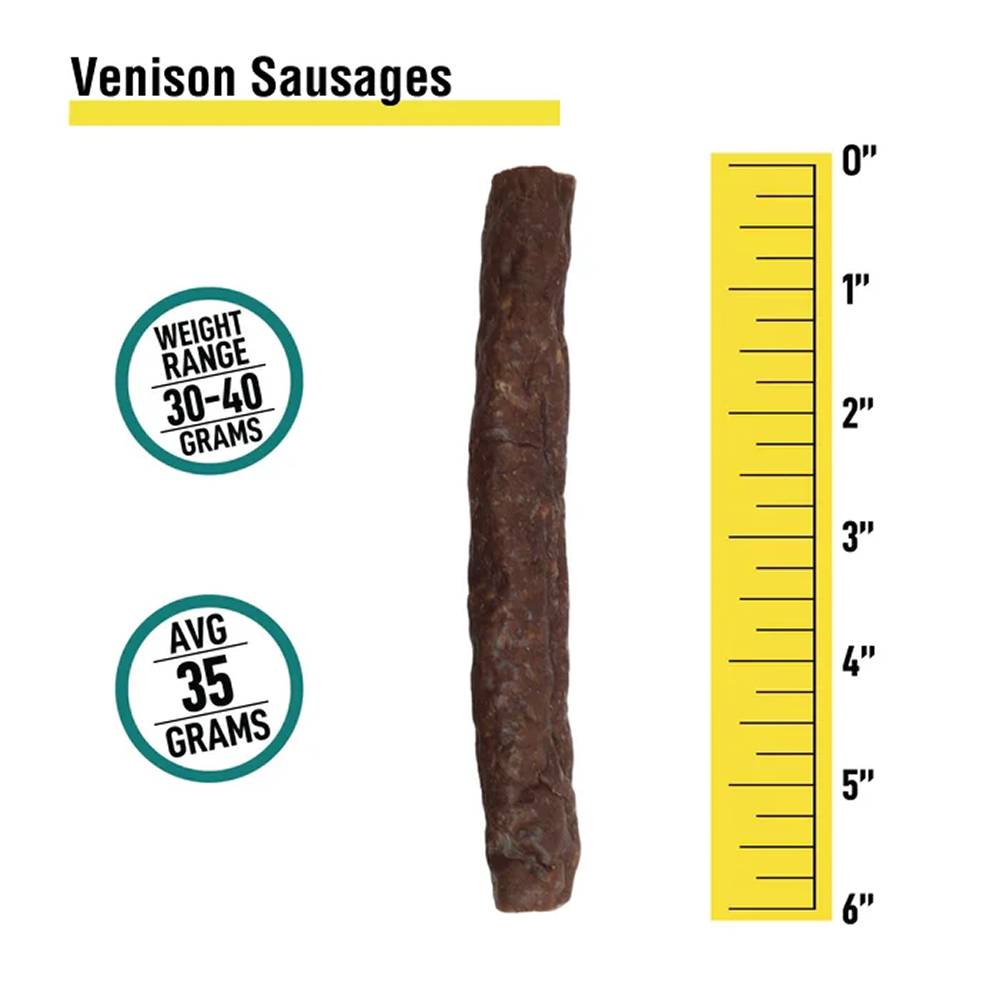 Venison Sausage Premium Single Dog Treat 6 in