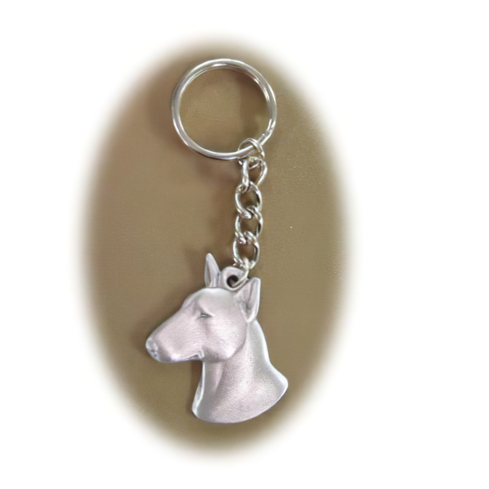 Pewter Key Chain I Love My Bull Terrier