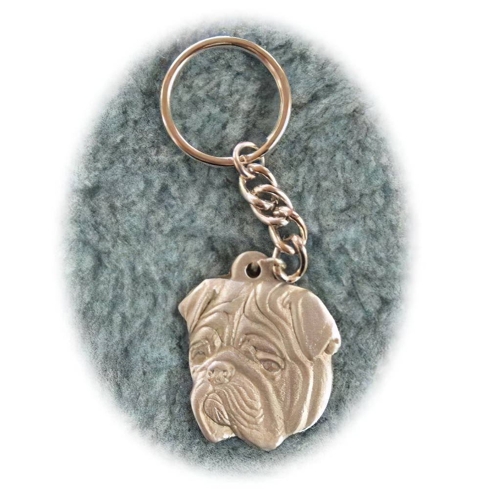 Pewter Key Chain I Love My Bulldog