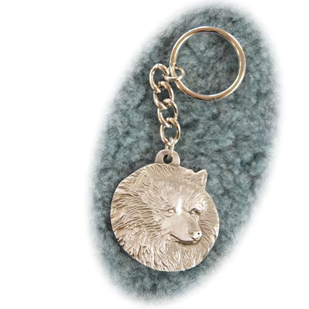 Pewter Key Chain I Love My Keeshond