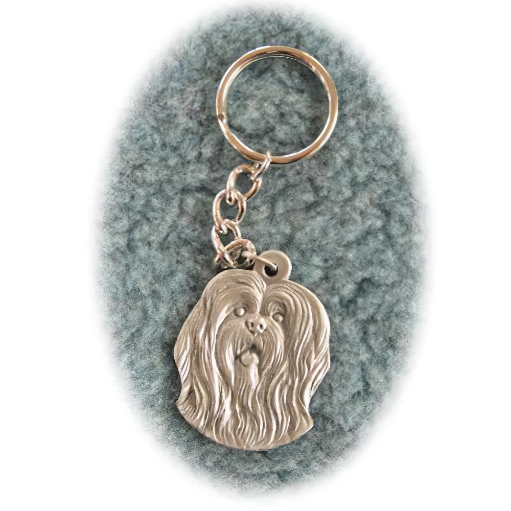 Pewter Key Chain I Love My Lhasa Apso