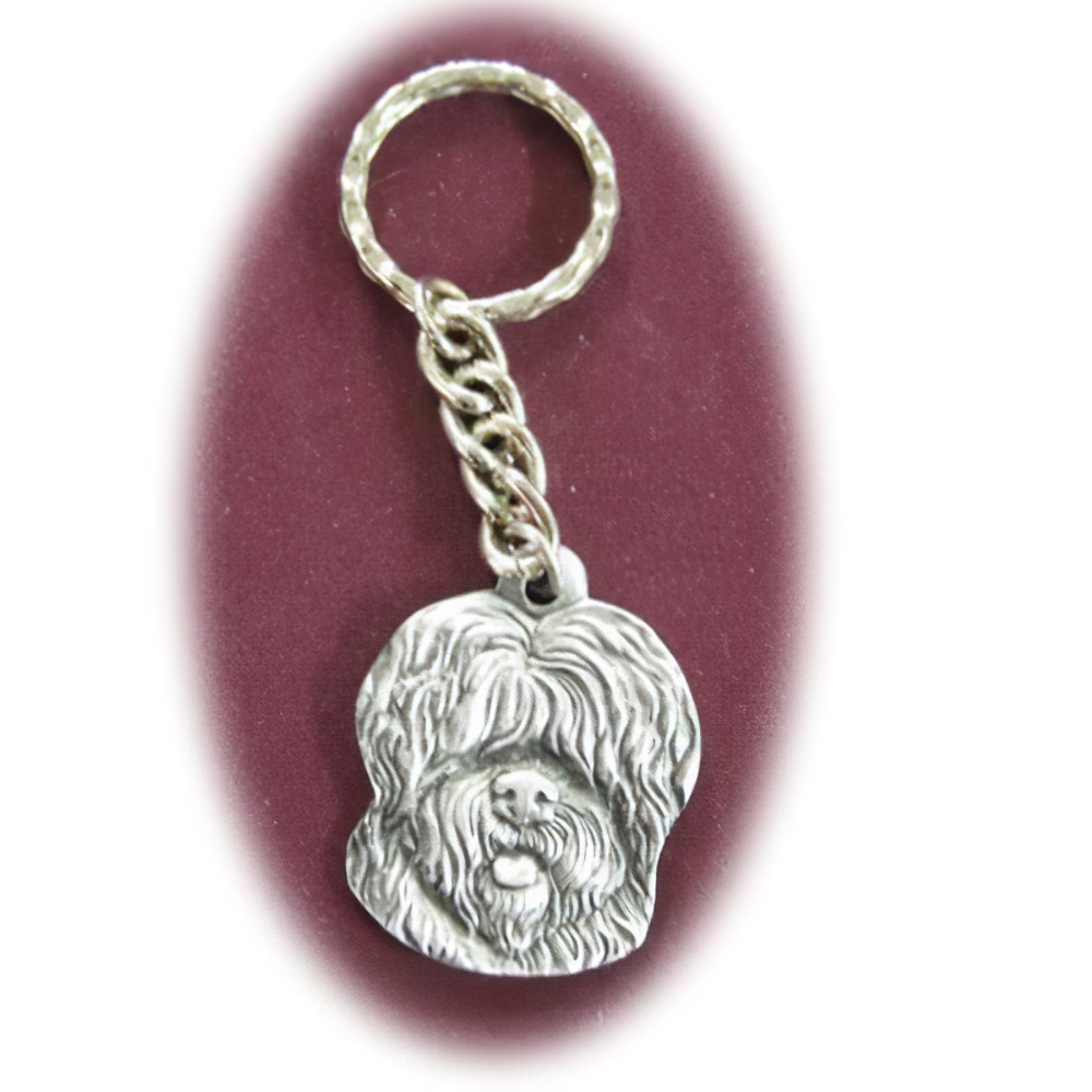 Pewter Key Chain I Love My Old English Sheepdog