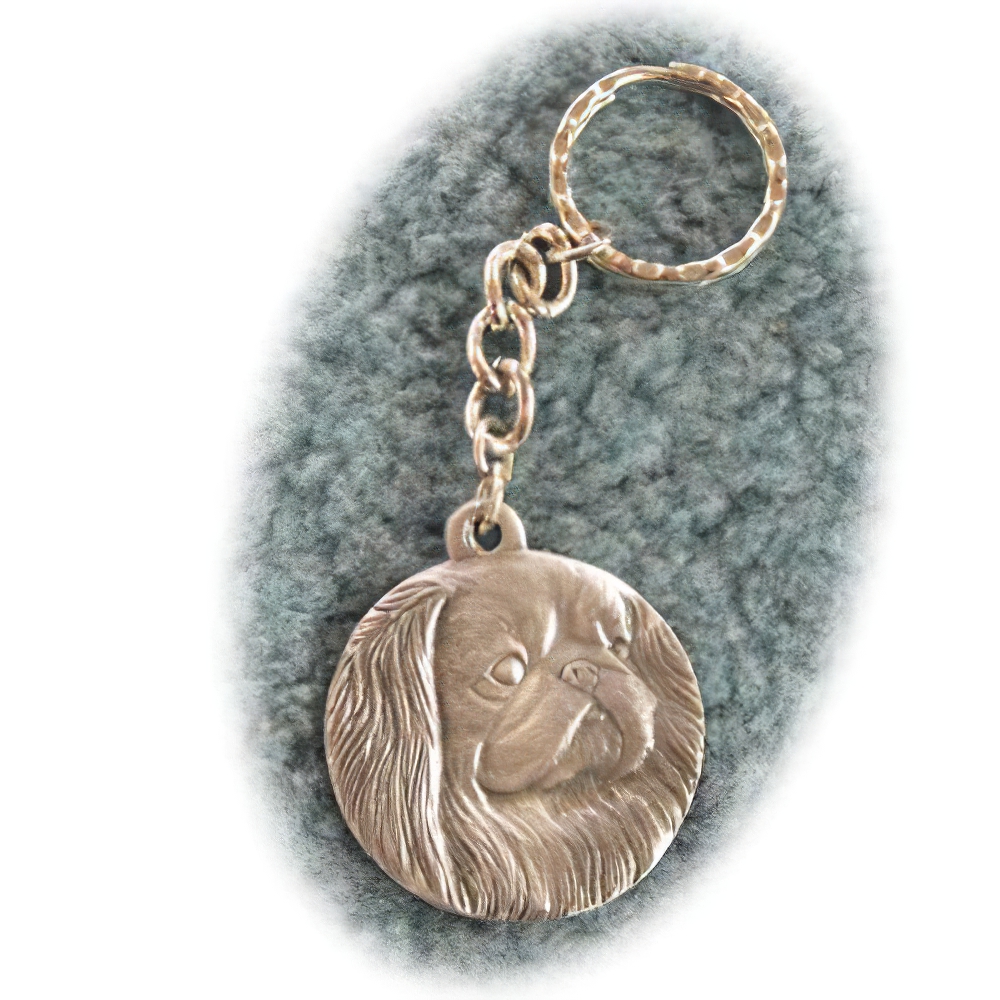 Pewter Key Chain I Love My Pekingese