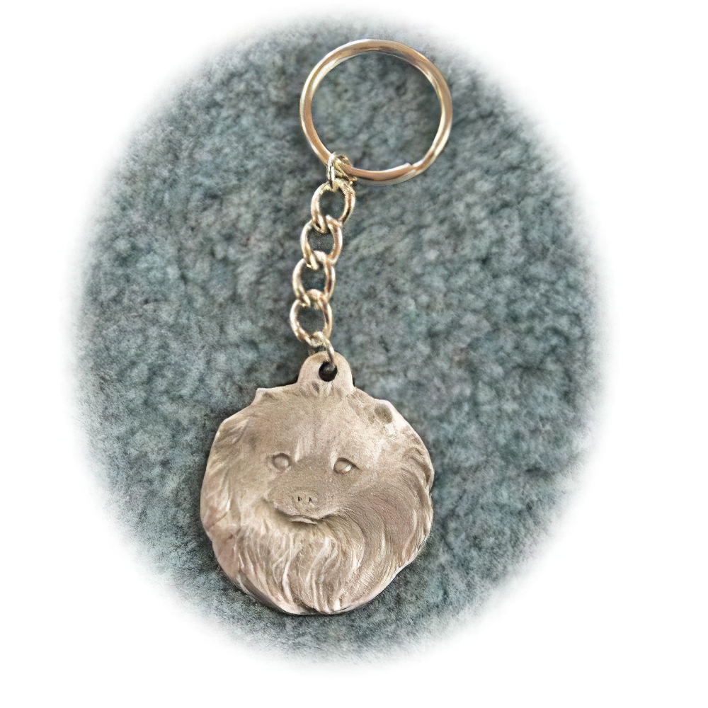 Pewter Key Chain I Love My Pomeranian