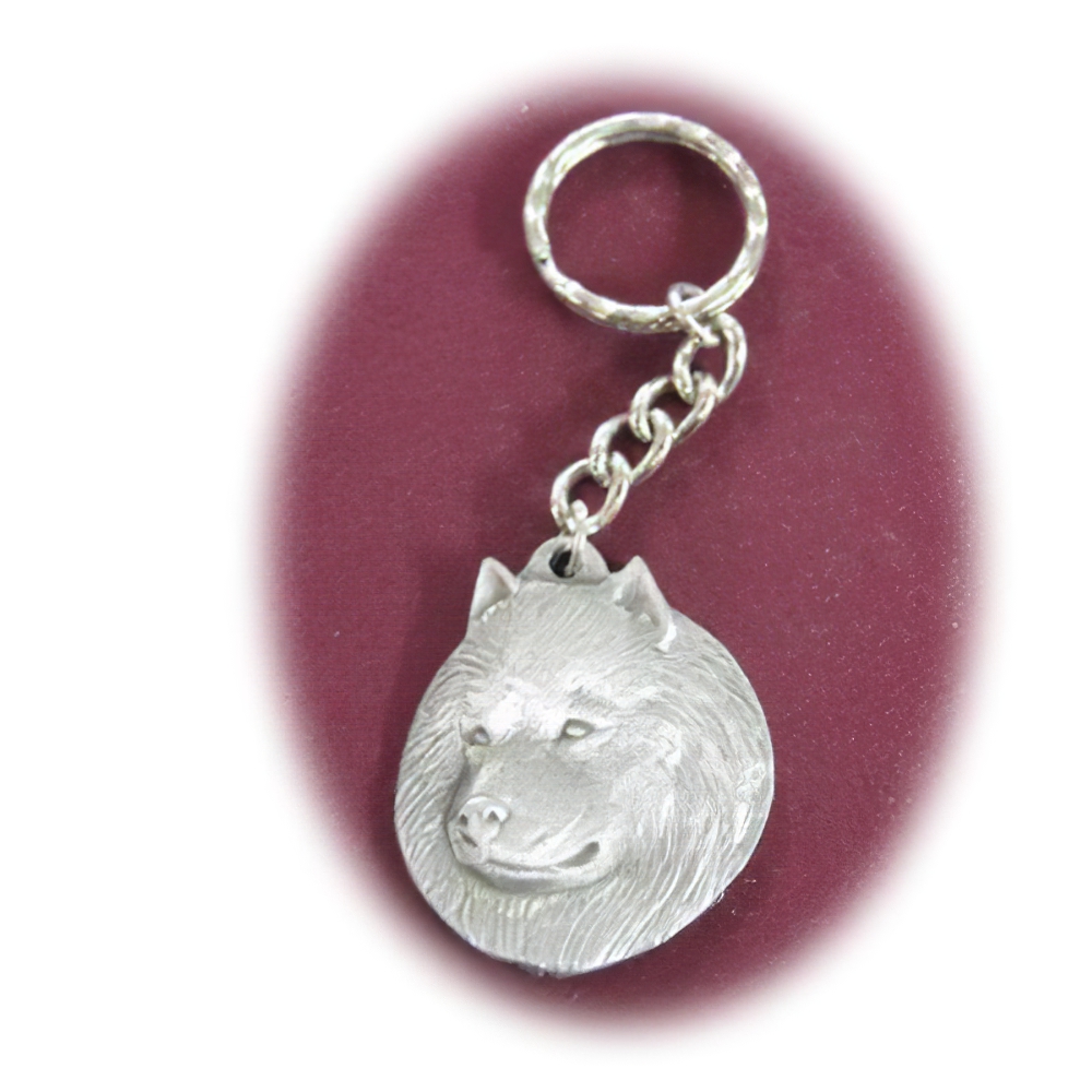 Pewter Key Chain I Love My Samoyed