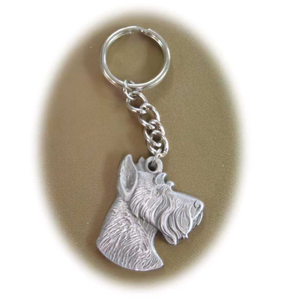 Pewter Key Chain I Love My Schnauzer