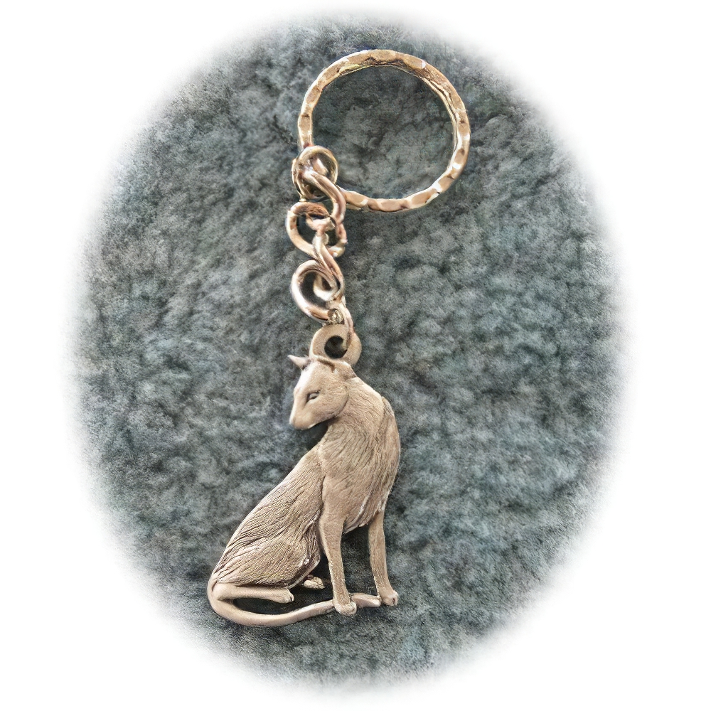 Pewter Key Chain I Love My Siamese