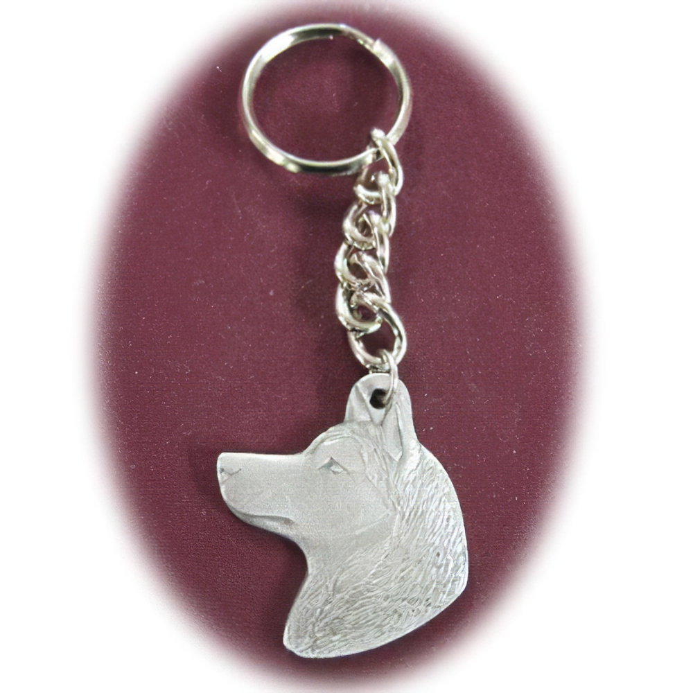 Pewter Key Chain I Love My Siberian Husky