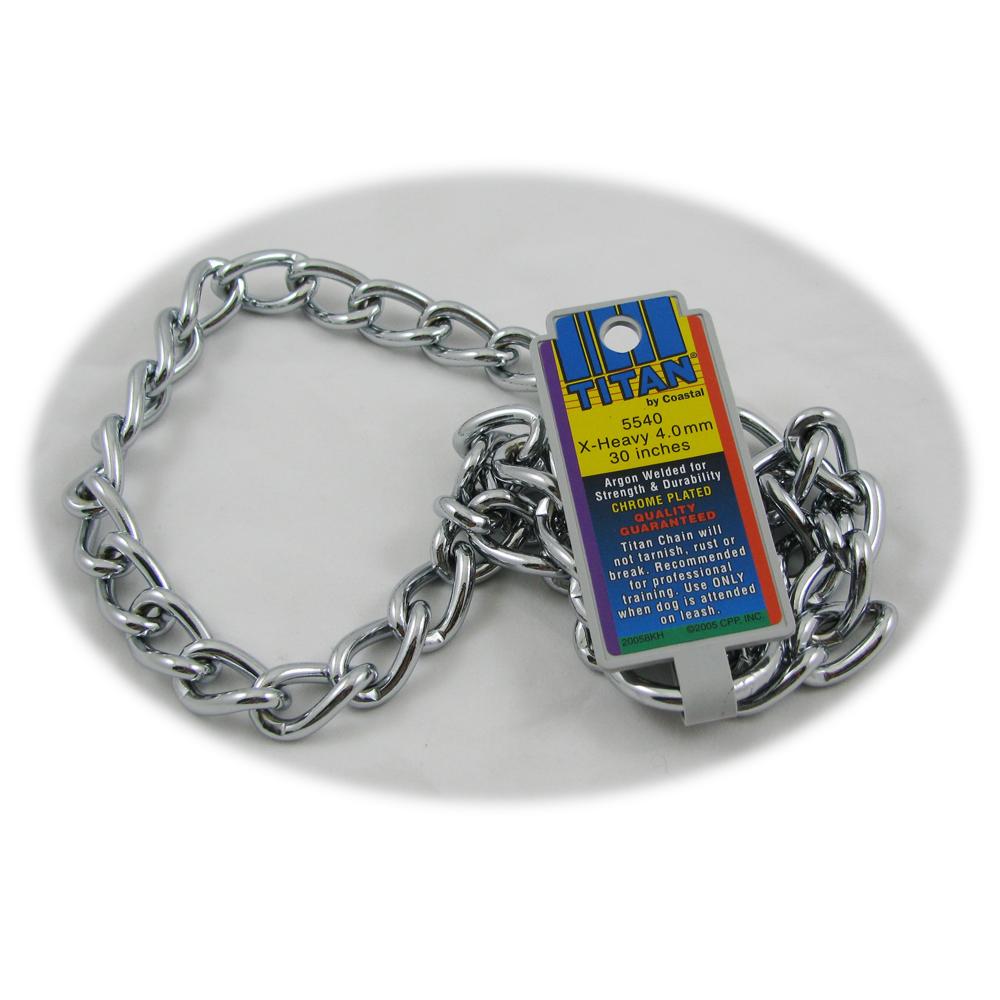 Coastal Titan Chrome Steel Dog Choke Chain XHeavy 30 inch