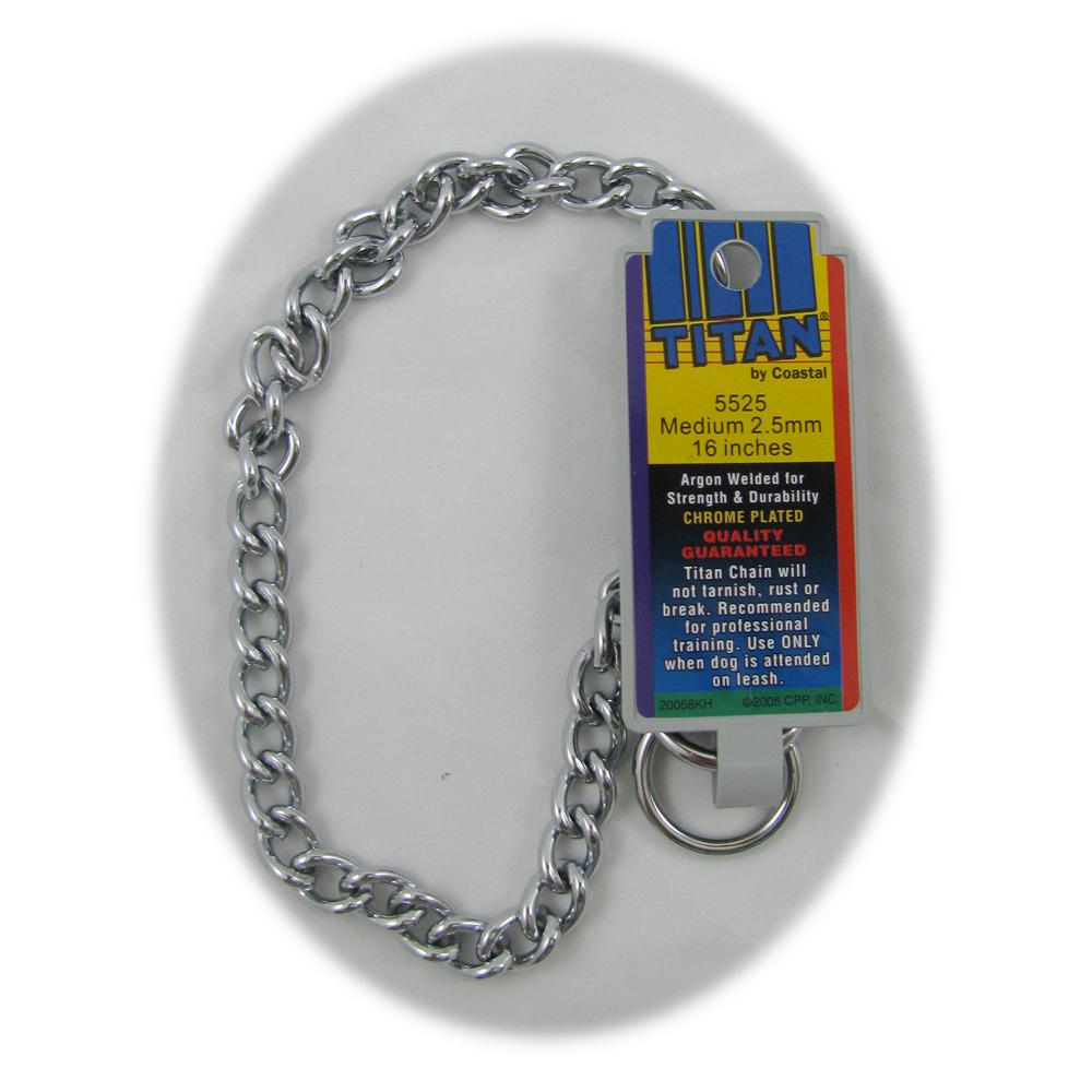 Coastal Titan Chrome Steel Dog Choke Chain Medium 16 inch