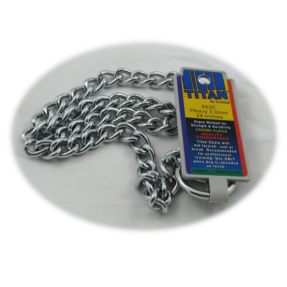 Coastal Titan Chrome Steel Dog Choke Chain Heavy 24 inch