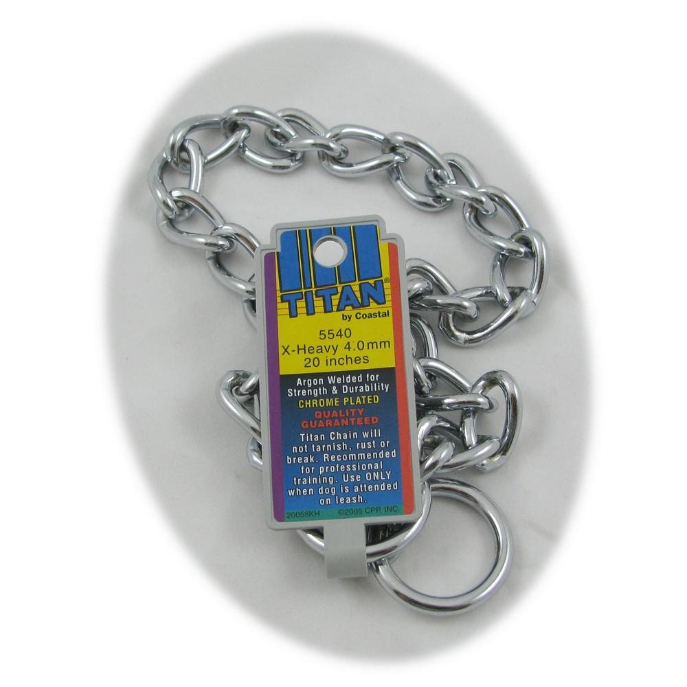 Coastal Titan Chrome Steel Dog Choke Chain XHeavy 20 inch