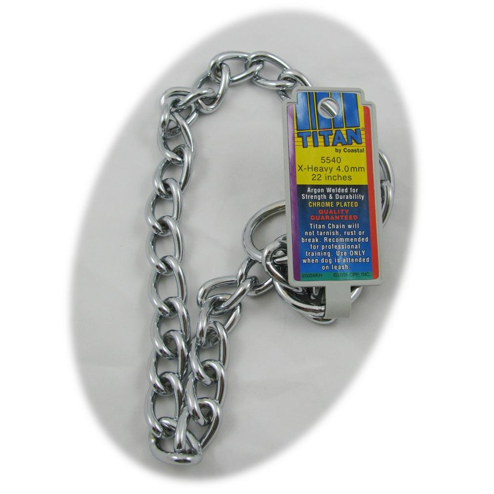 Coastal Titan Chrome Steel Dog Choke Chain XHeavy 22 inch