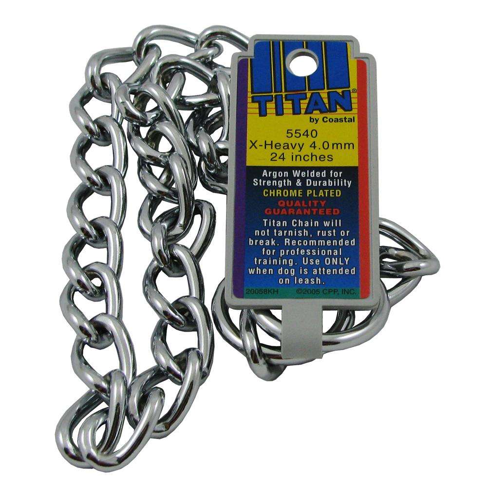 Coastal Titan Chrome Steel Dog Choke Chain XHeavy 24 inch