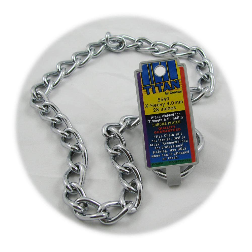 Coastal Titan Chrome Steel Dog Choke Chain XHeavy 28 inch