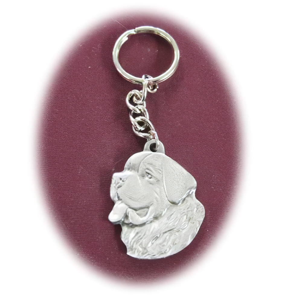 Pewter Key Chain I Love My Saint Bernard