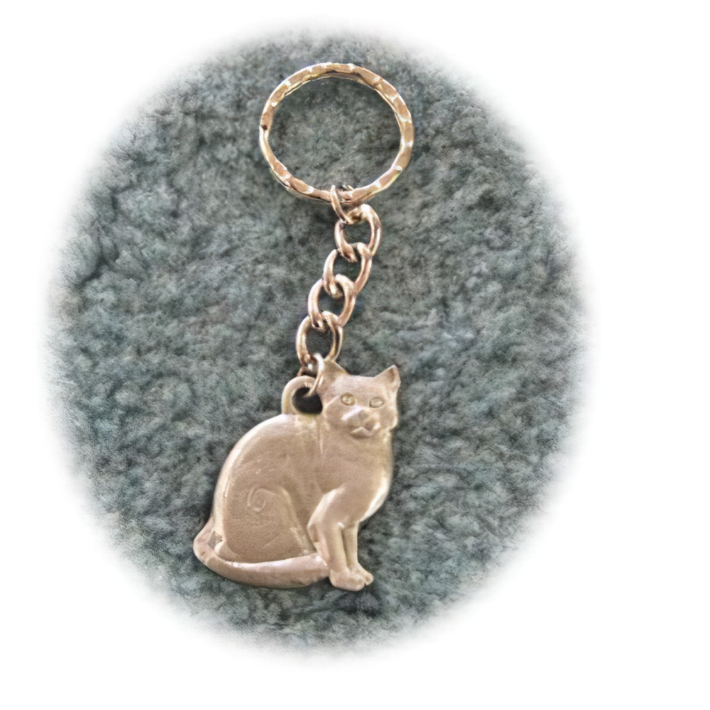 Pewter Key Chain I Love My Tabby