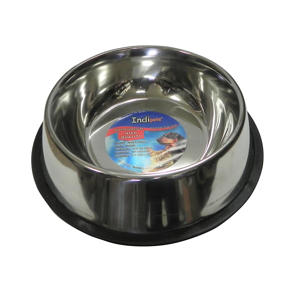 Steel Dog Bowl Non Skid 2 Quart (64 ounce)