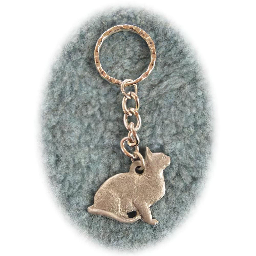 Pewter Key Chain I Love My Burmese