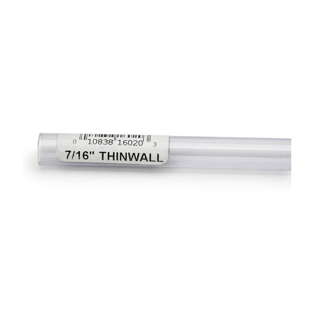 Rigid Plastic Tubing 7/16-inch outer diameter, 3 foot length