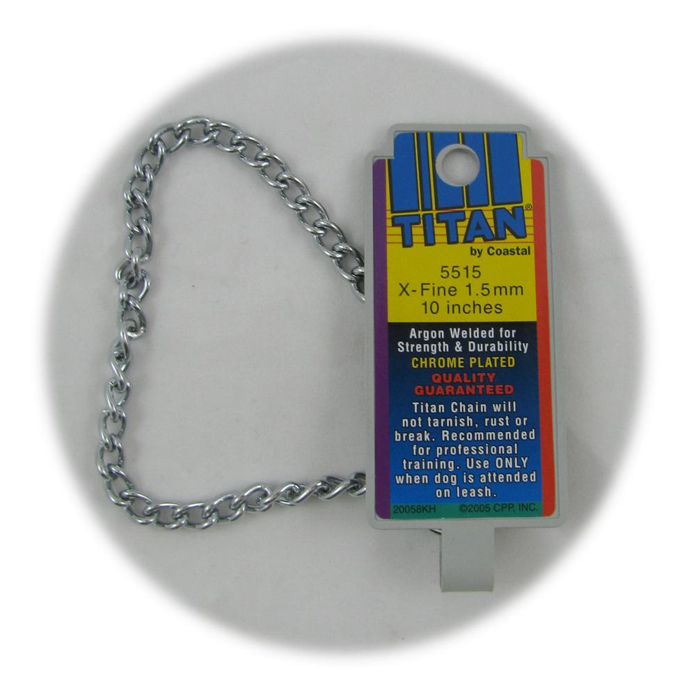 Coastal Titan Chrome Steel Dog Choke Chain XFine 10 inch