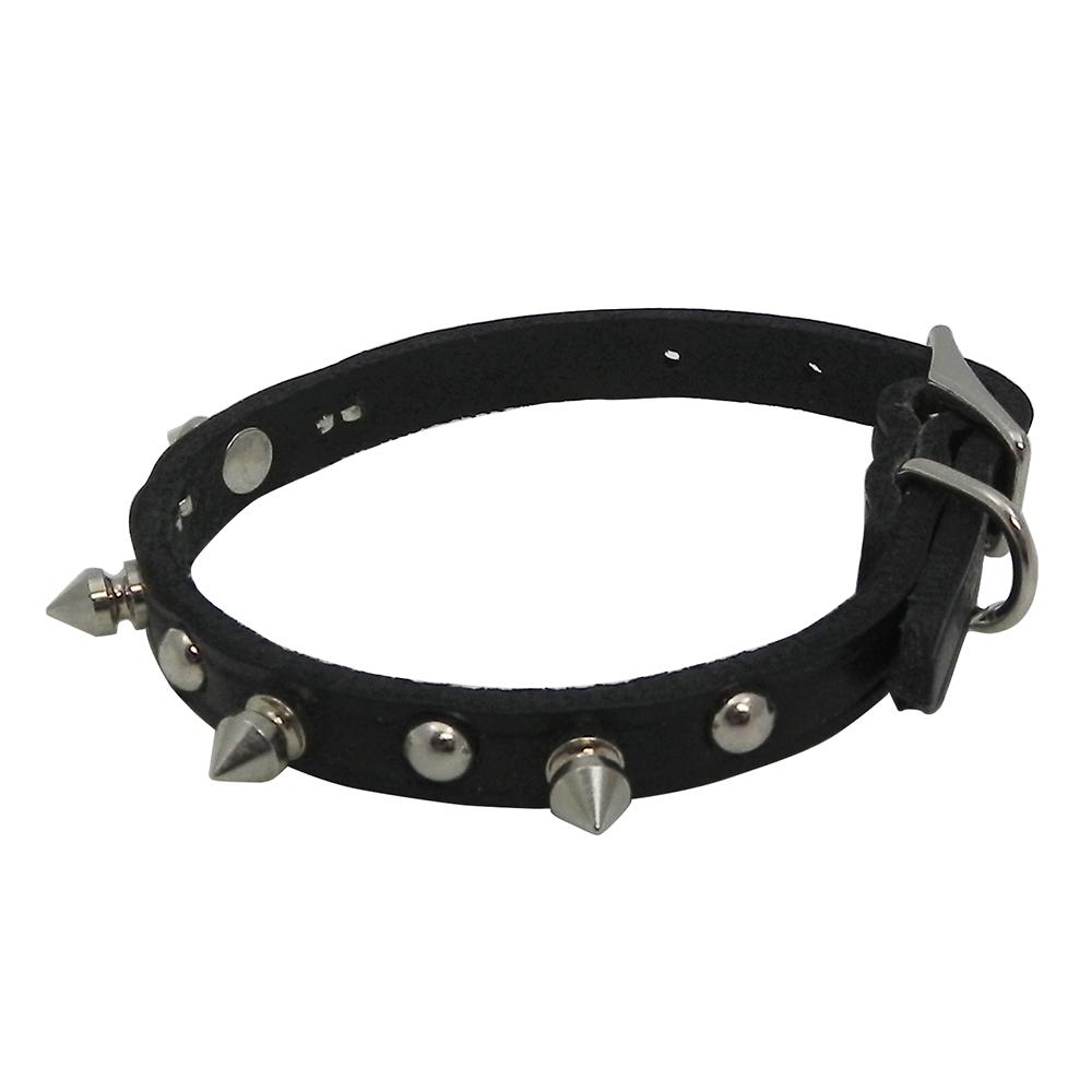 Spiked Dog Collar Black 10 x 3/8 inch