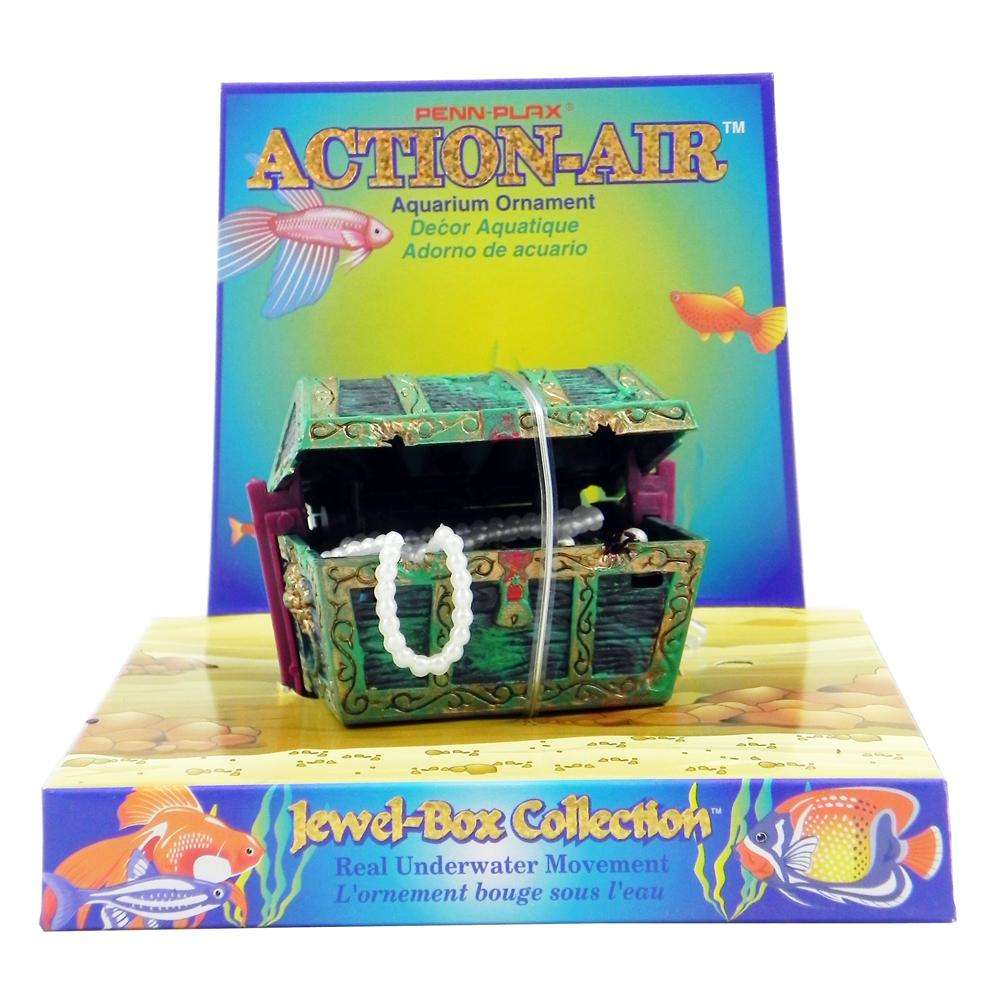 Penn Plax Action Treasure Chest Aquarium Ornament Small