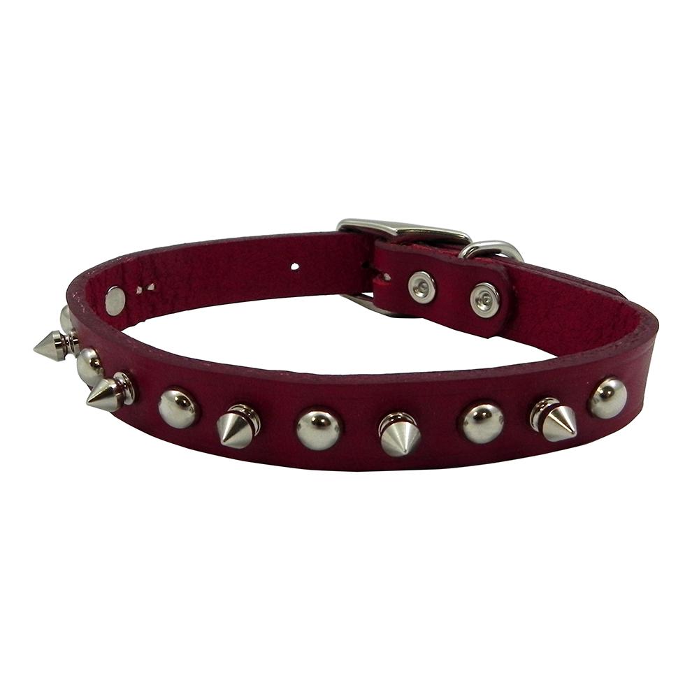 Spiked Dog Collar Red 14 x 5/8 inch