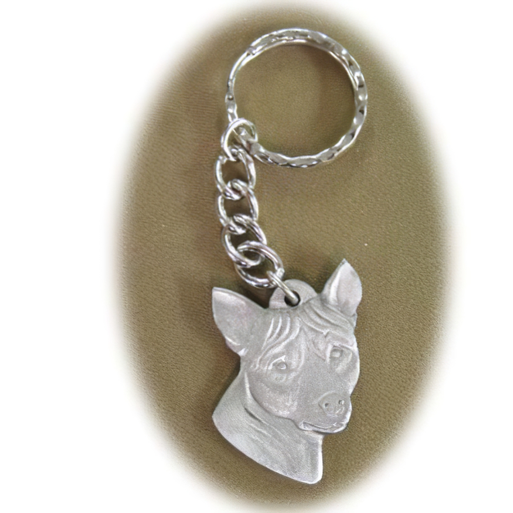 Pewter Key Chain I Love My Basenji